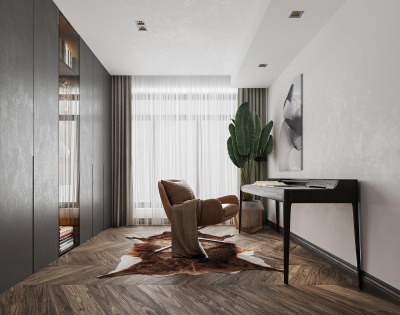 现代书房3D模型下载